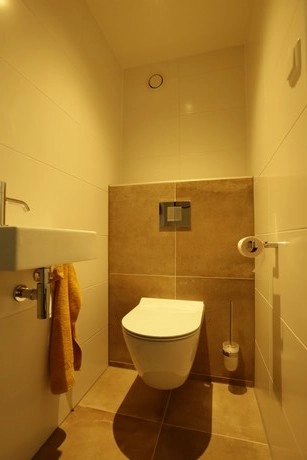 moderne badkamer met toilet en wastafel