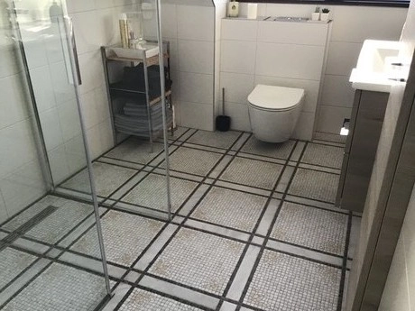 moderne badkamer met douche en toilet