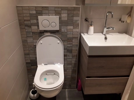 toilet en wastafel in moderne badkamer