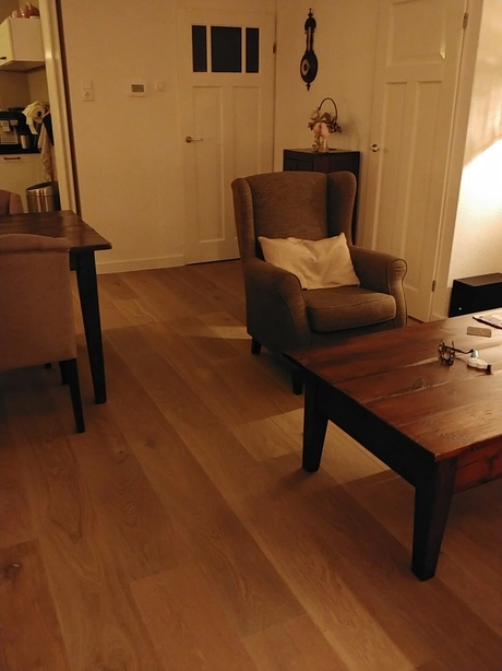 lichte houten vloer in een gezellige kamer