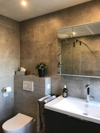 moderne badkamer met wastafel en toilet